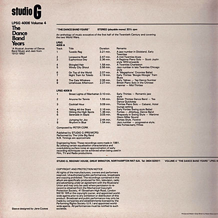 The LP back cover